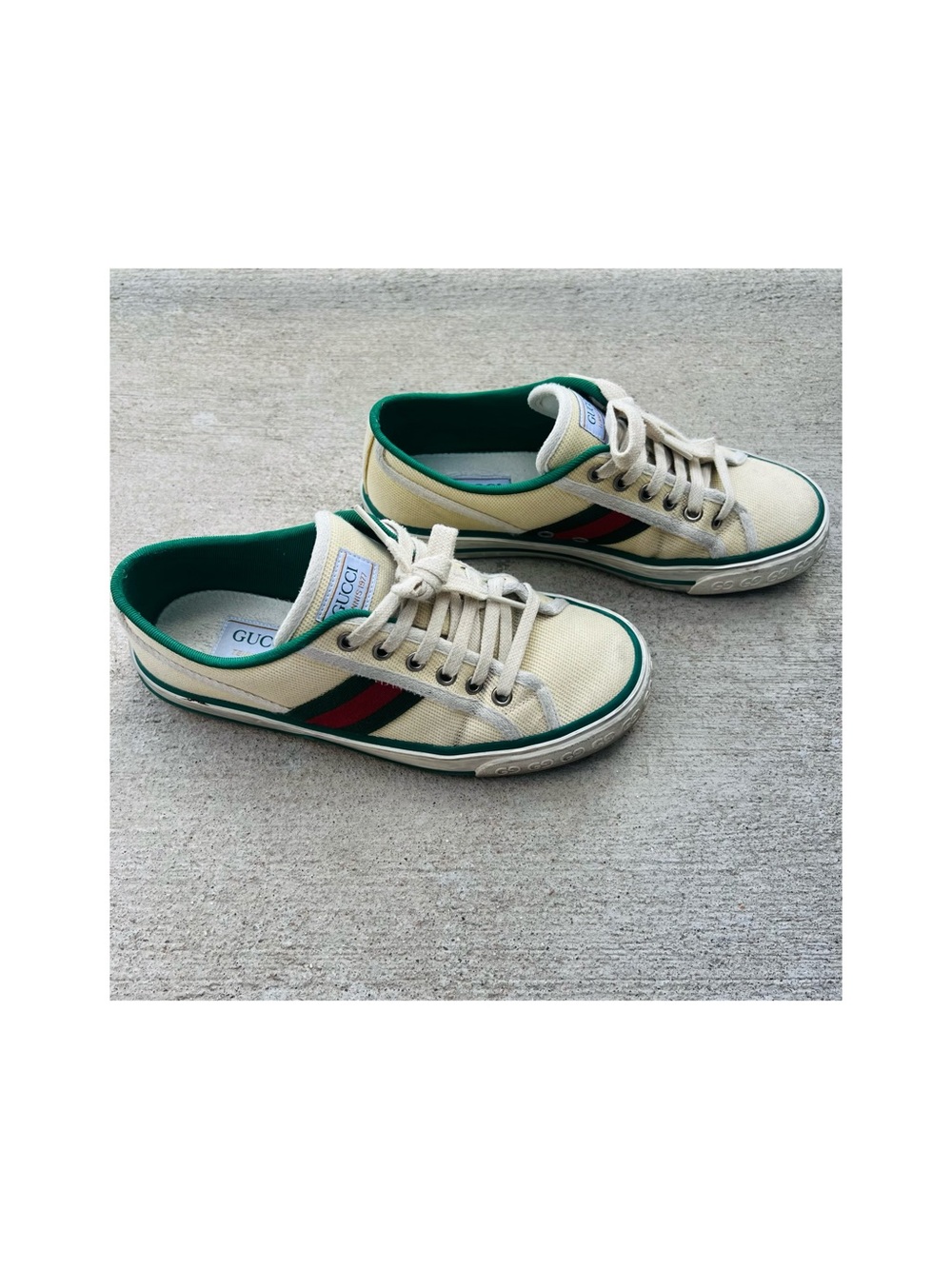 Gucci Tennis 1977 Sneakers in Cream Cotton Women Size 37+ US 7-7.5 - Picture 4 of 11